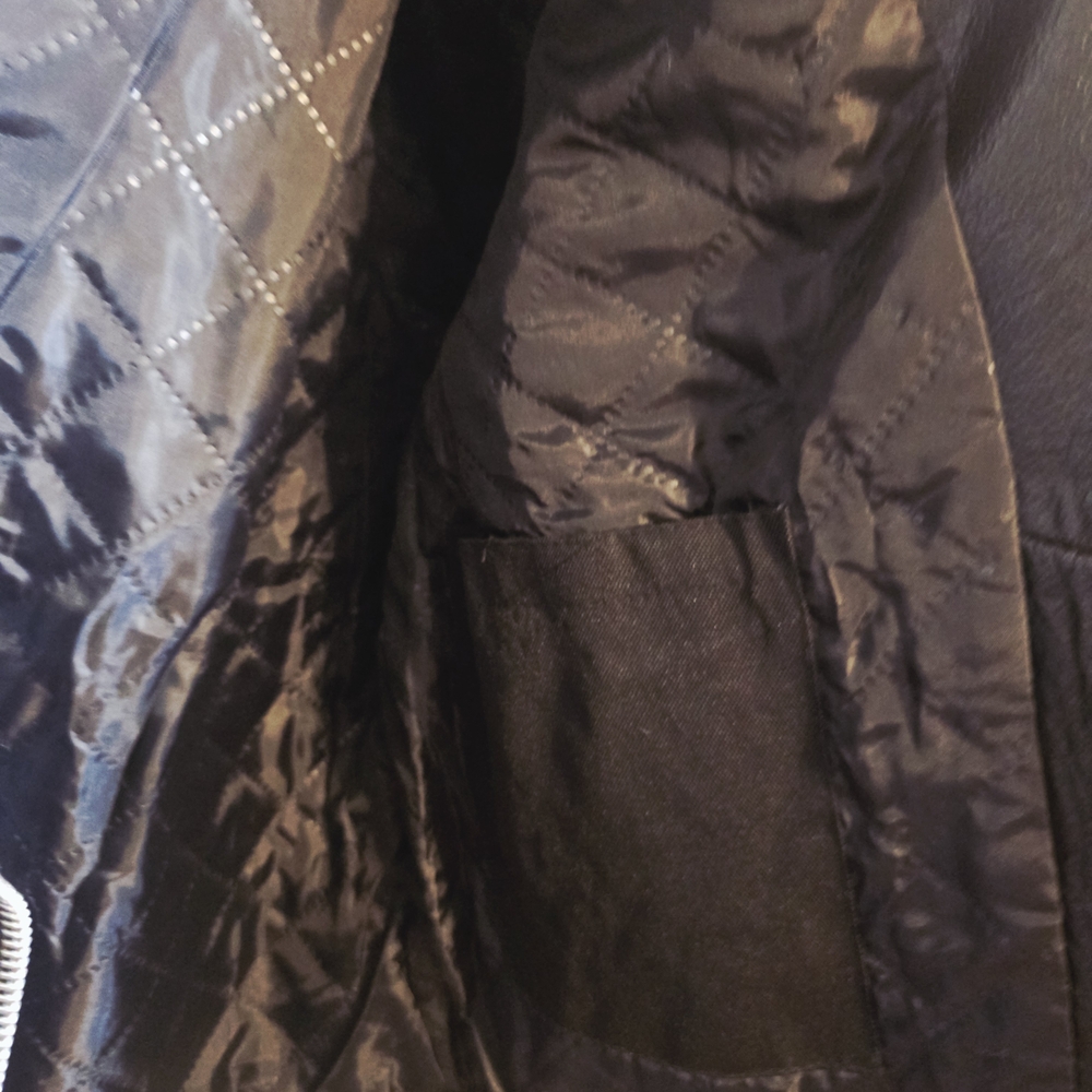 Women's Black Leather Biker Jacket - Picture 4 of 5